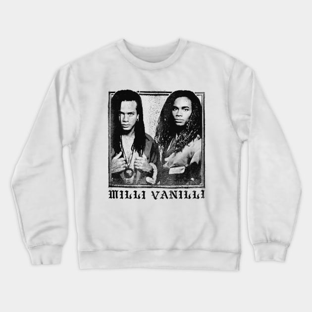 Milli Vanilli - Faded Style Vintage Look Design Tribute Crewneck Sweatshirt by DankFutura